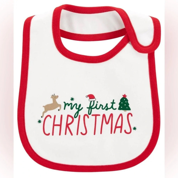 NWT “My First Christmas Bib” by Carters - Picture 1 of 6